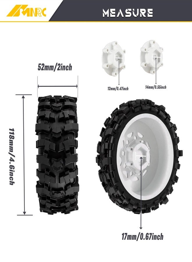 NMNRC Plastic RC Short Course Truck Wheels and Rubber Tires & 12MM 14MM 17MM Hex Kit for 1/10 Arrma Senton Slash 4×4 2WD for Axial Losi Series Upgrade Part White - Image 5